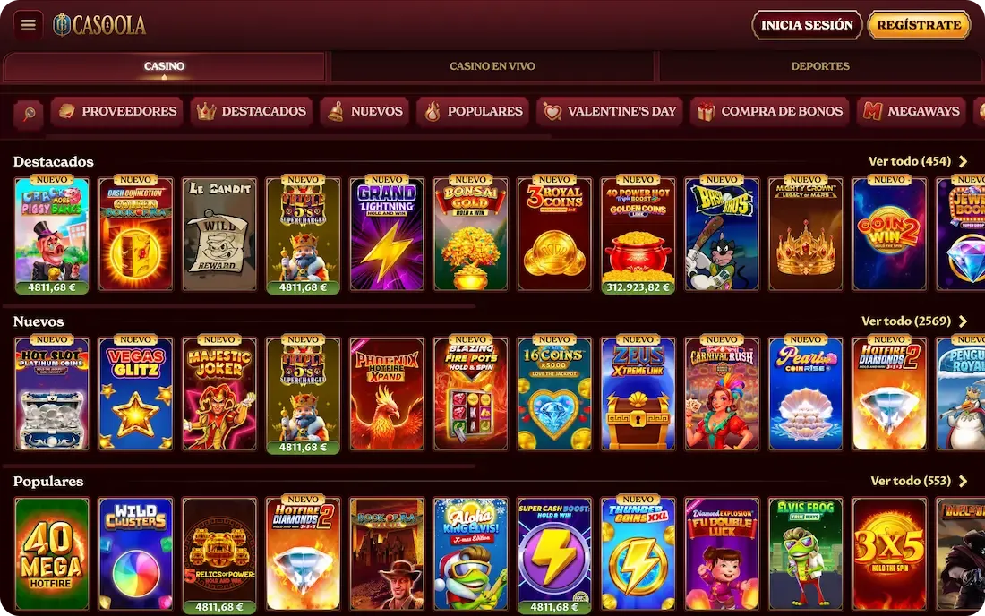 juegos del casino casoola