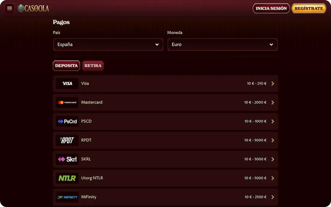 pagos del casino casoola